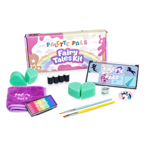 The Palette Pals FairyTales Kids Face Paint Kit box with unicorn and fairy designs