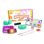 The Palette Pals Halloween Kids Face Paint Kit box with spooky designs